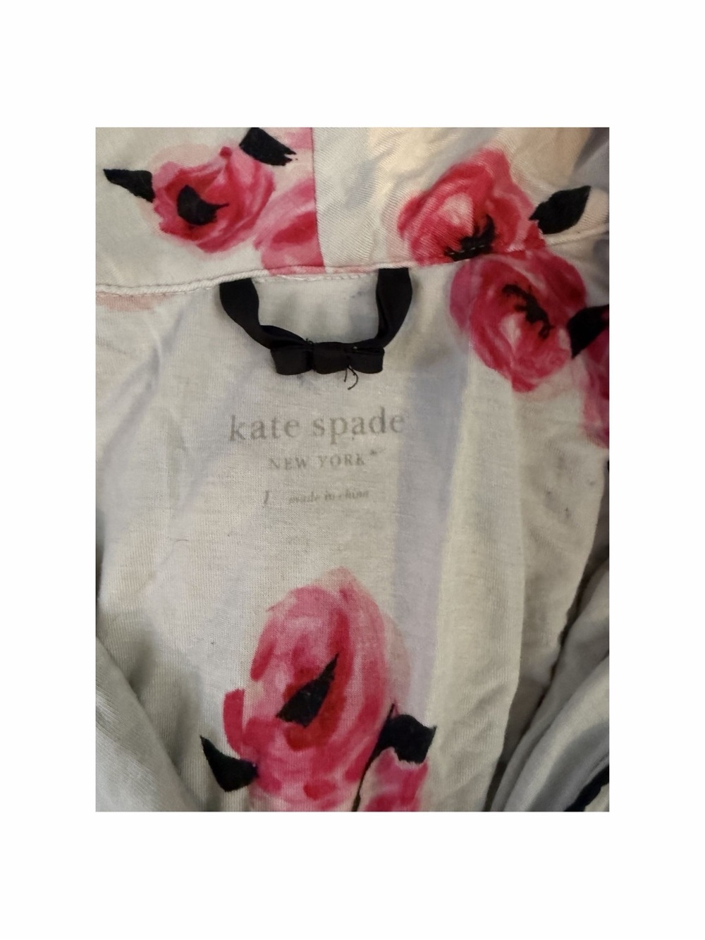 kate spade Cream and Pink Floral Short-Sleeve Pajama Set - Picture 2 of 2